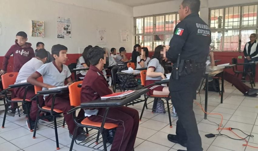 PREVIENE GUARDIA ESTATAL DE GÉNERO ADICCIONES Y ACOSO ESCOLAR CON TALLERES INFORMATIVOS.