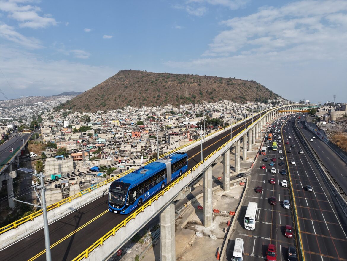 Puesta en marcha de pruebas preoperativas de la Línea 11 del Trolebús Elevado Chalco–Santa Marta.