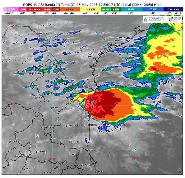 Advierte PCyB de Reynosa por llegada de lluvias intensas.
