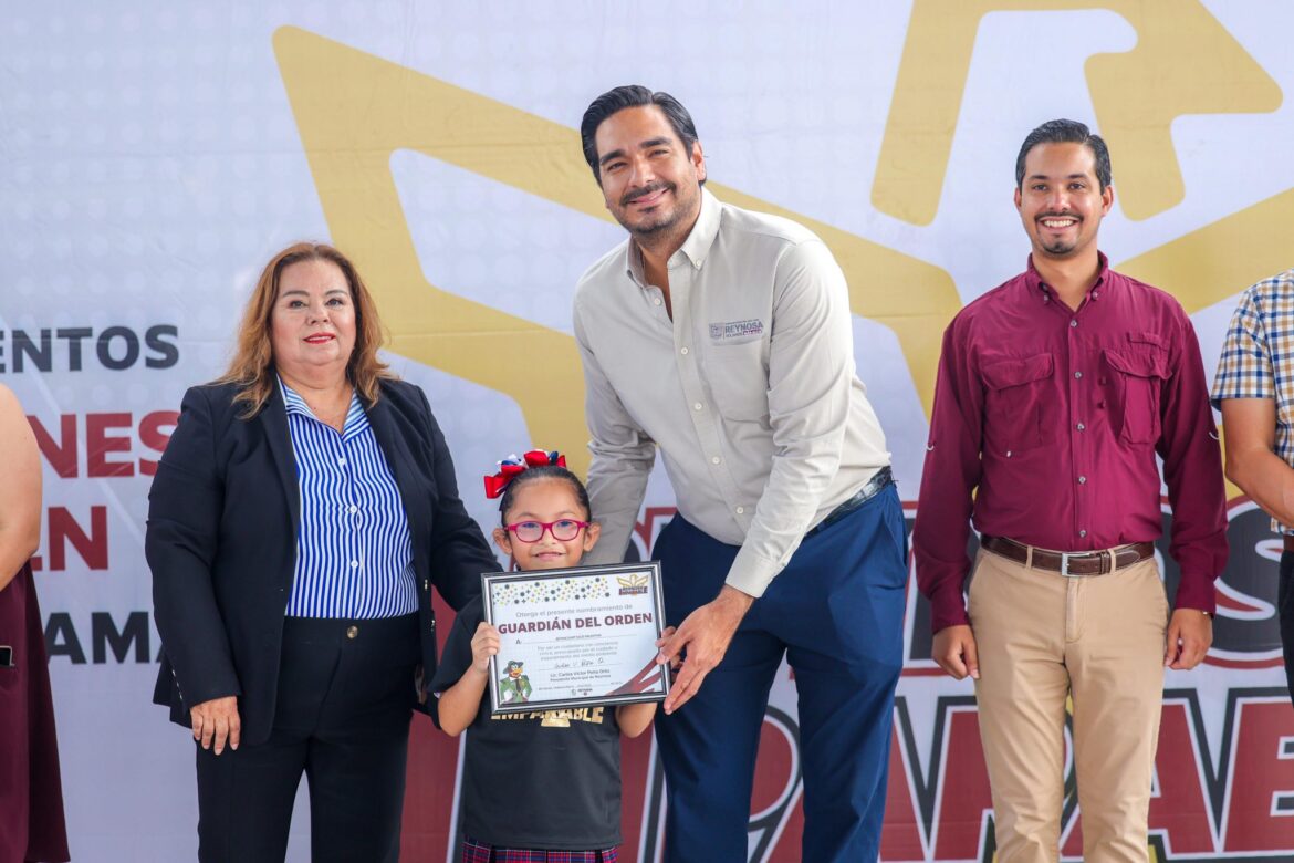 Instauró Carlos Peña Ortiz programa Rescatando Reynosa en escuela primaria.
