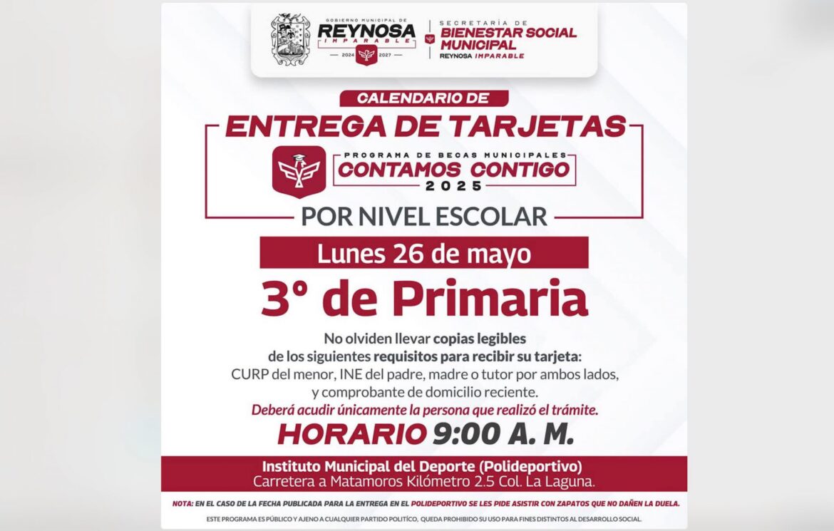 Recibirán Tarjetas beneficiarios de Becas Municipale.