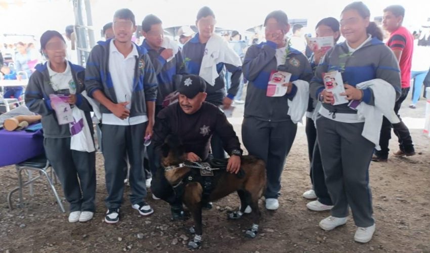 CONVIVE CIUDADANÍA CON CANINOS DE LA GUARDIA ESTATAL EN BRIGADA TRANSFORMANDO FAMILIAS