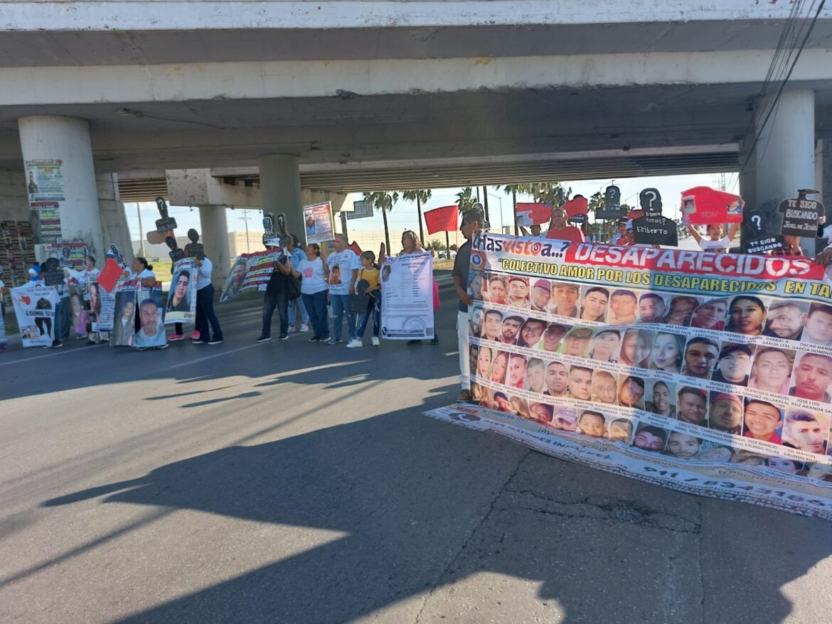 Protestan por sus parientes madres buscadoras en Reynosa.