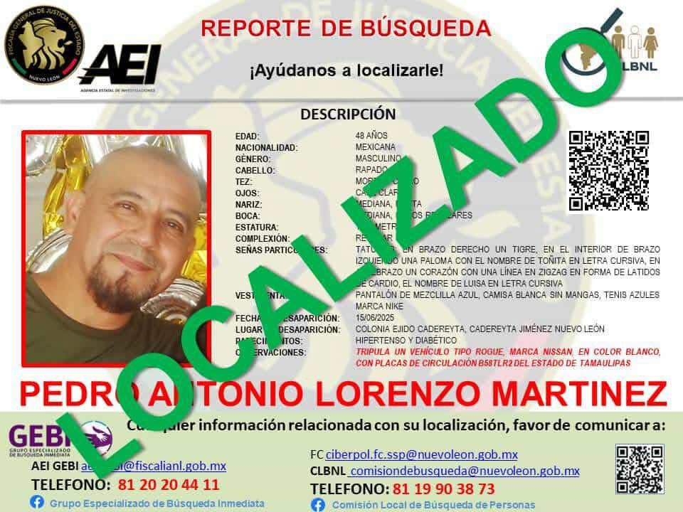 Localizan con vida a tres mujeres y un enfermero de Tamaulipas reportados como desaparecidos.