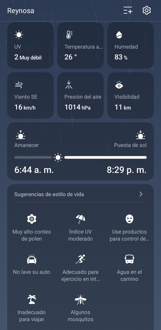Clima del 30 de Junio del 2025.