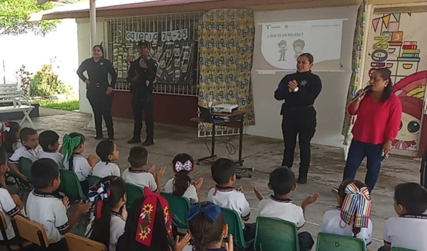 Previene Guardia Estatal de Género violencia en planteles de educación básica de Tampico.