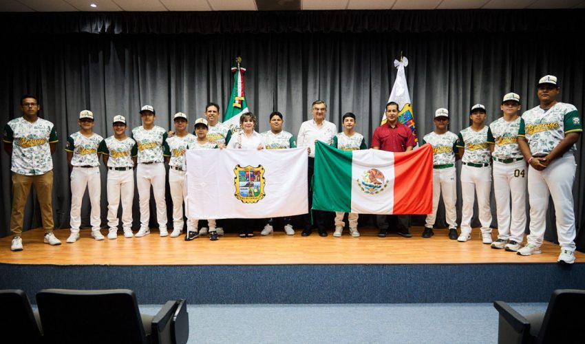 ABANDERA AMÉRICO VILLARREAL LIGA DE BÉISBOL TAMAULIPECA QUE REPRESENTARÁ A MÉXICO EN MUNDIAL.
