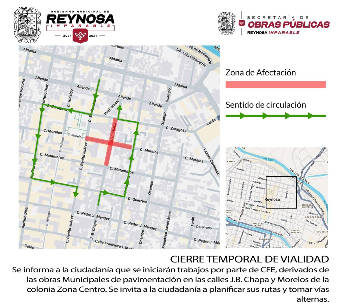 Aviso de suspensión de energía eléctrica en la Zona Centro.