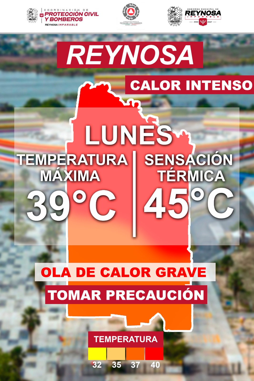 Ola de calor extremo afecta a Reynosa con 39° Centígrados
