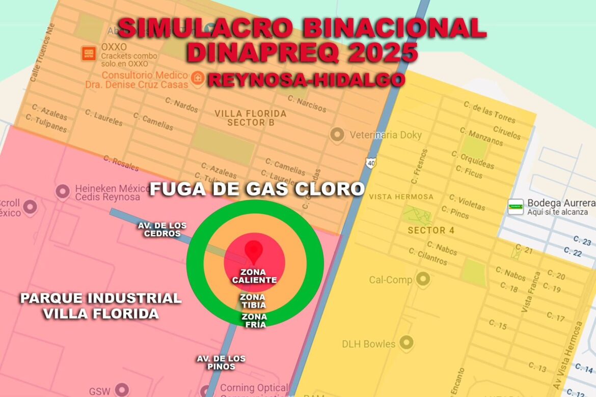 Realizarán autoridades de Reynosa e Hidalgo Simulacro Binacional DINAPREQ 2025.
