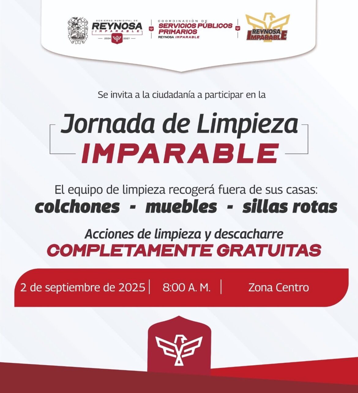 Jornada de Limpieza Imparable en la Zona Centro de Reynosa.