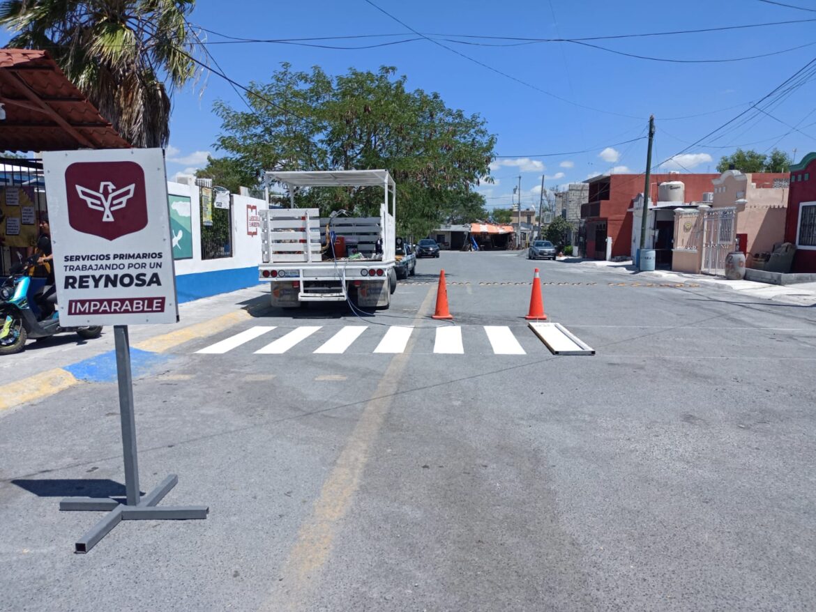 Seguridad vial con señalización peatonal en Reynosa 