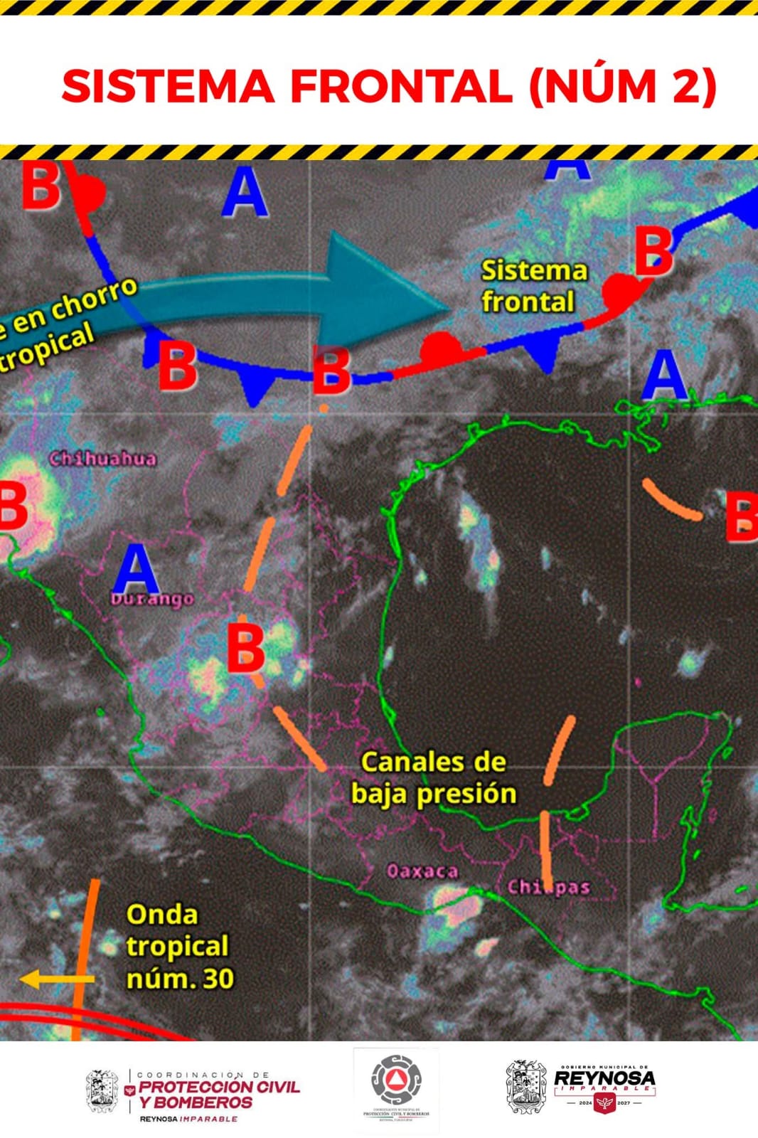 Arriban lluvias a Reynosa por el frente frío número 2.