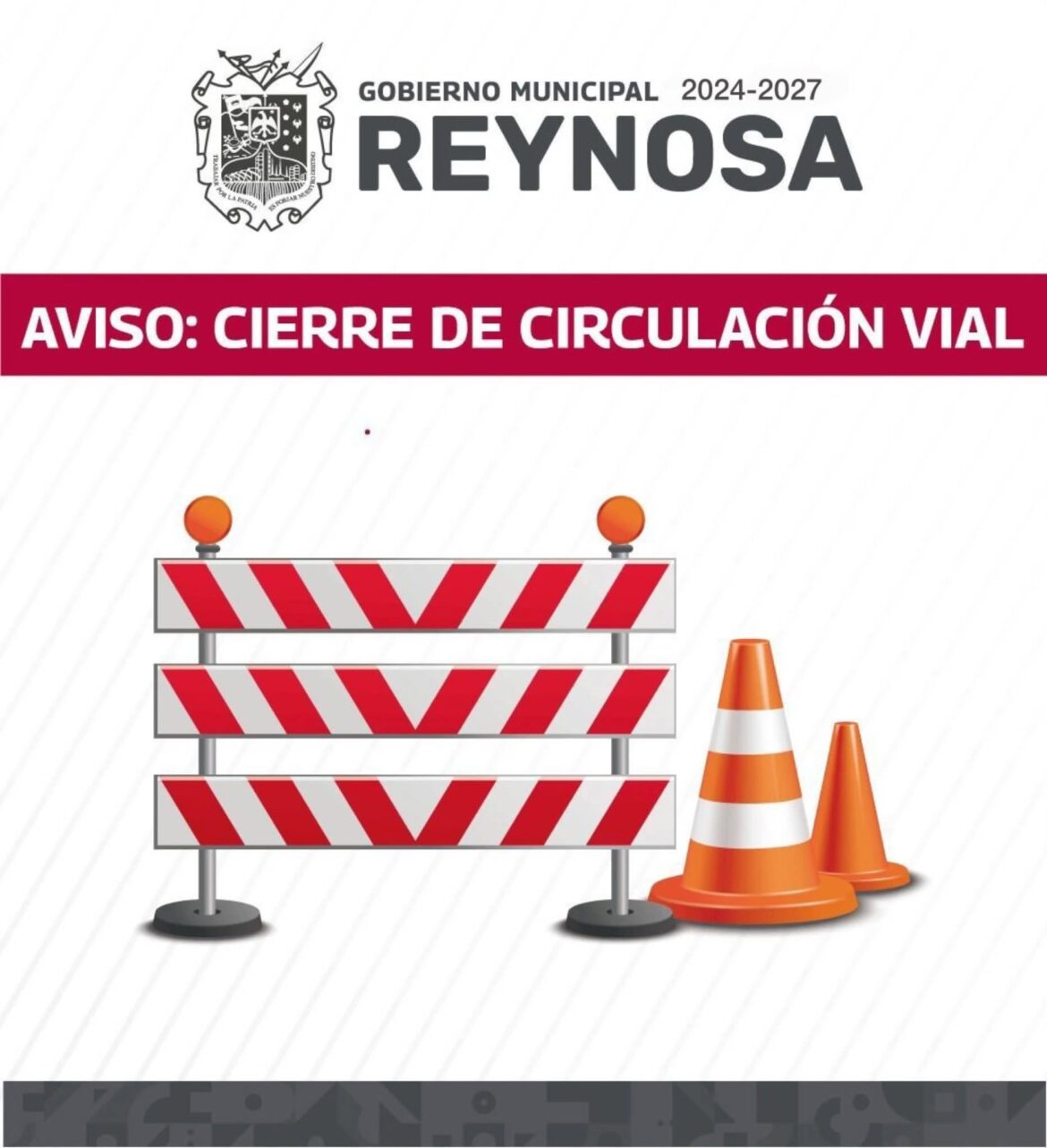 Aviso, cierre temporal de vialidad.