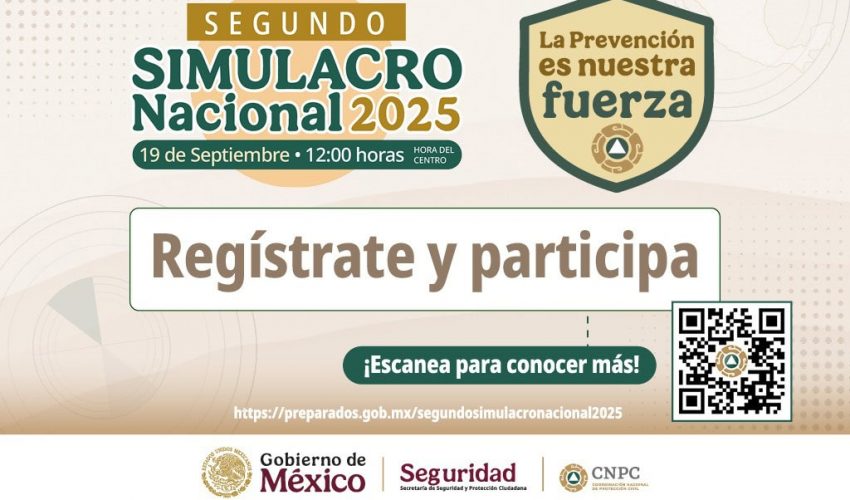 CONVOCA PROTECCIÓN CIVIL TAMAULIPAS A SUMARSE AL SIMULACRO NACIONAL 2025.