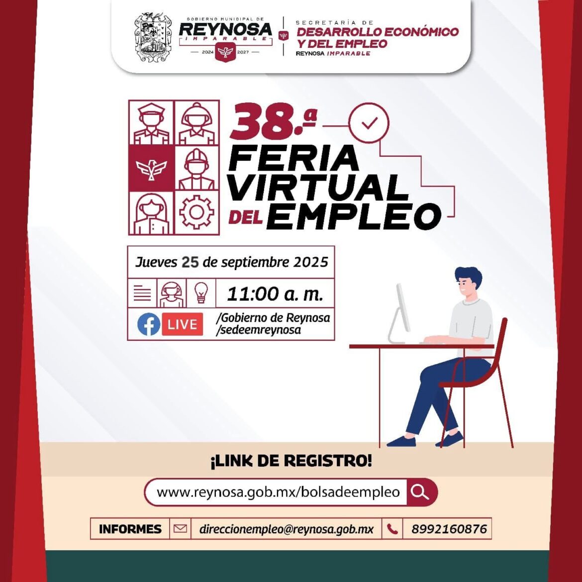 Presenta hoy el Gobierno de Reynosa oportunidades laborales mediante Facebook Live