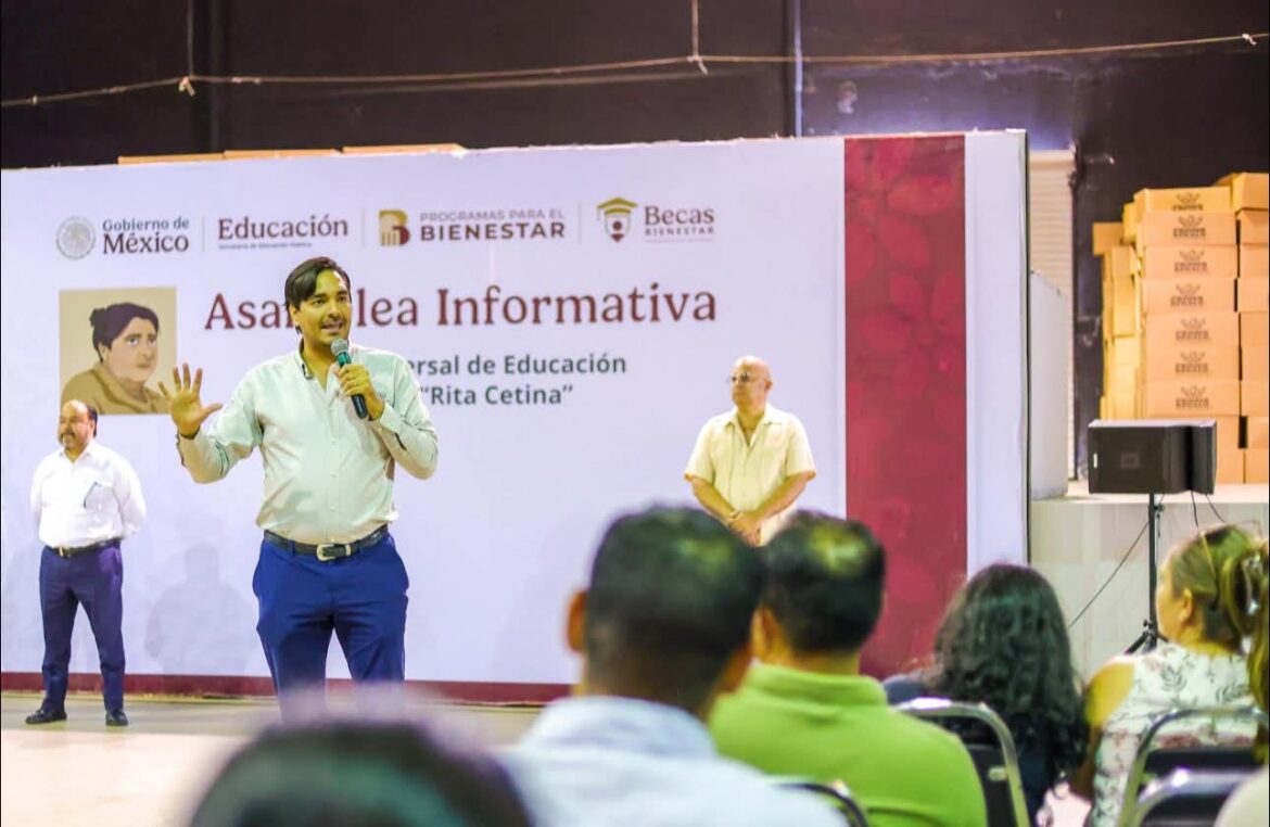 Presidió Carlos Peña Ortiz Asamblea Informativa de la Beca Universal de Educación Básica Rita Cetina