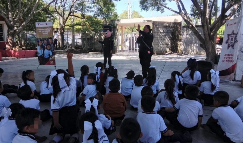CON CONVIVENCIA Y JUEGOS, GUARDIA ESTATAL DE GÉNERO PREVIENE ACOSO ESCOLAR EN PRIMARIAS DE CIUDAD VICTORIA