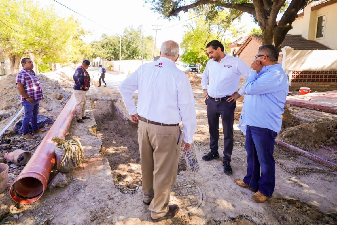 Supervisó Alcalde Carlos Peña Ortiz desarrollo de obra hidráulica en colonia Naranjos