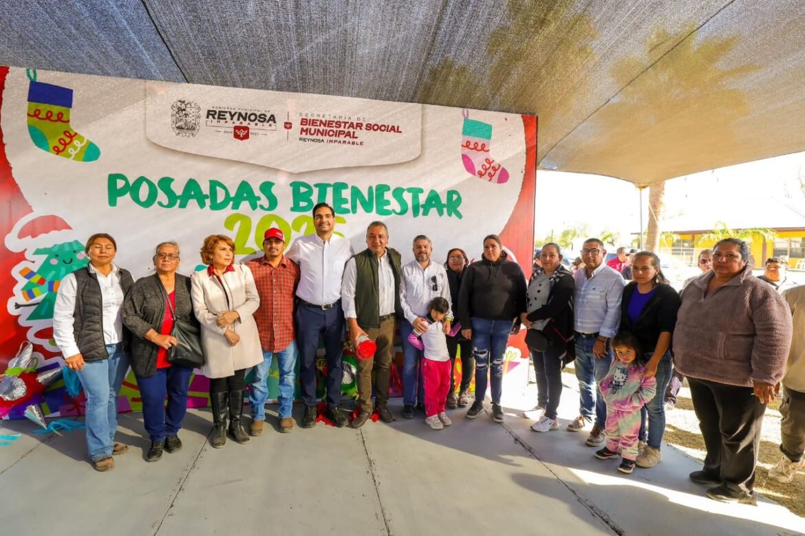 Disfrutaron familias de Reynosa Díaz, Posada Bienestar con Carlos Peña Ortiz.
