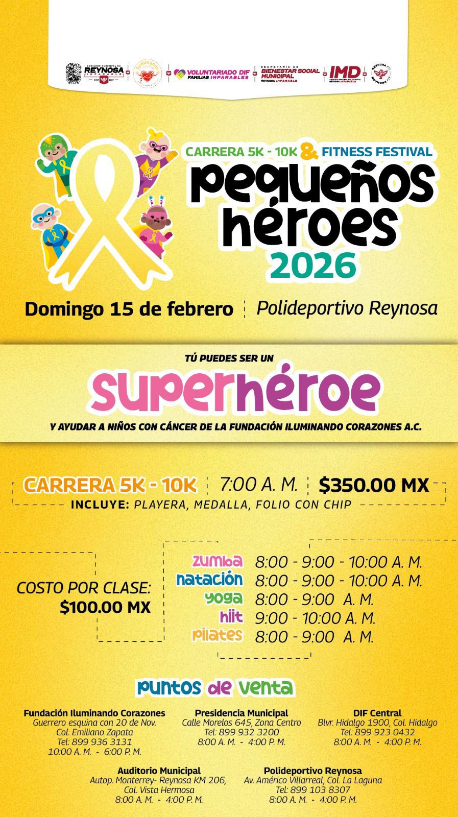 Apoya a Iluminando Corazones en la Carrera 5K-10K & Fitness Festival Pequeños Héroes 2026.