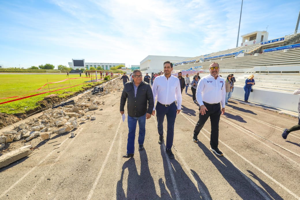 Avanza restauración de Pista Olímpica de atletismo en Reynosa