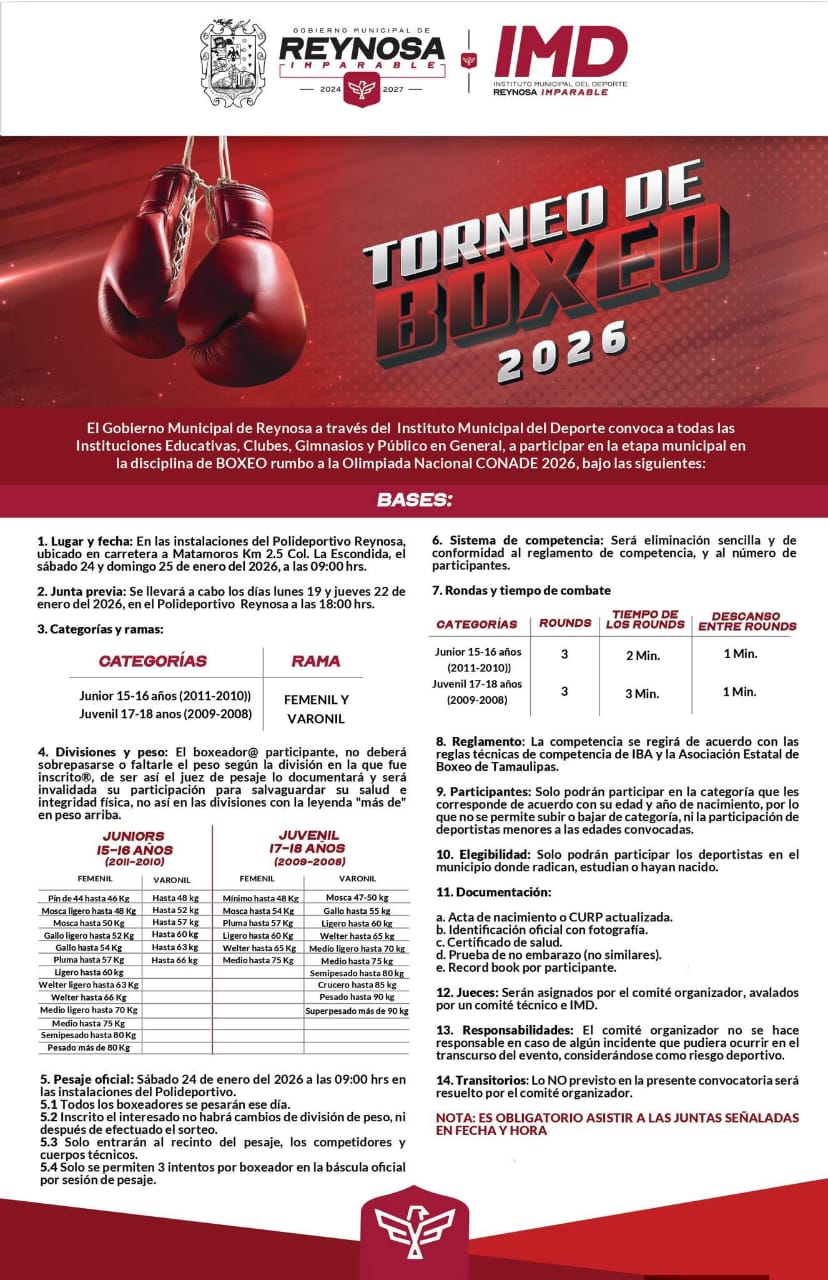 Convocatorias abiertas para la Olimpiada Municipal.