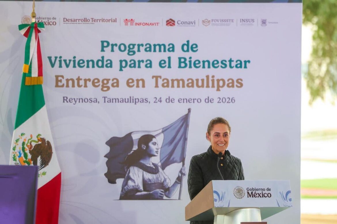 Encabezó Claudia Sheinbaum Pardo entrega de beneficios junto con Américo Villarreal Anaya y Carlos Peña Ortiz