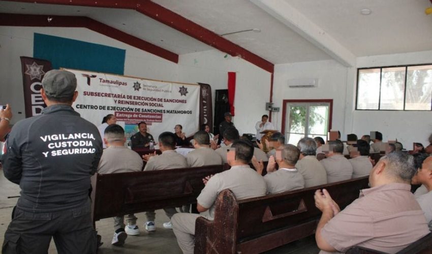 Reciben PPLs de CEDES Matamoros constancias por cursos de cuidado ambiental y salud emocional.