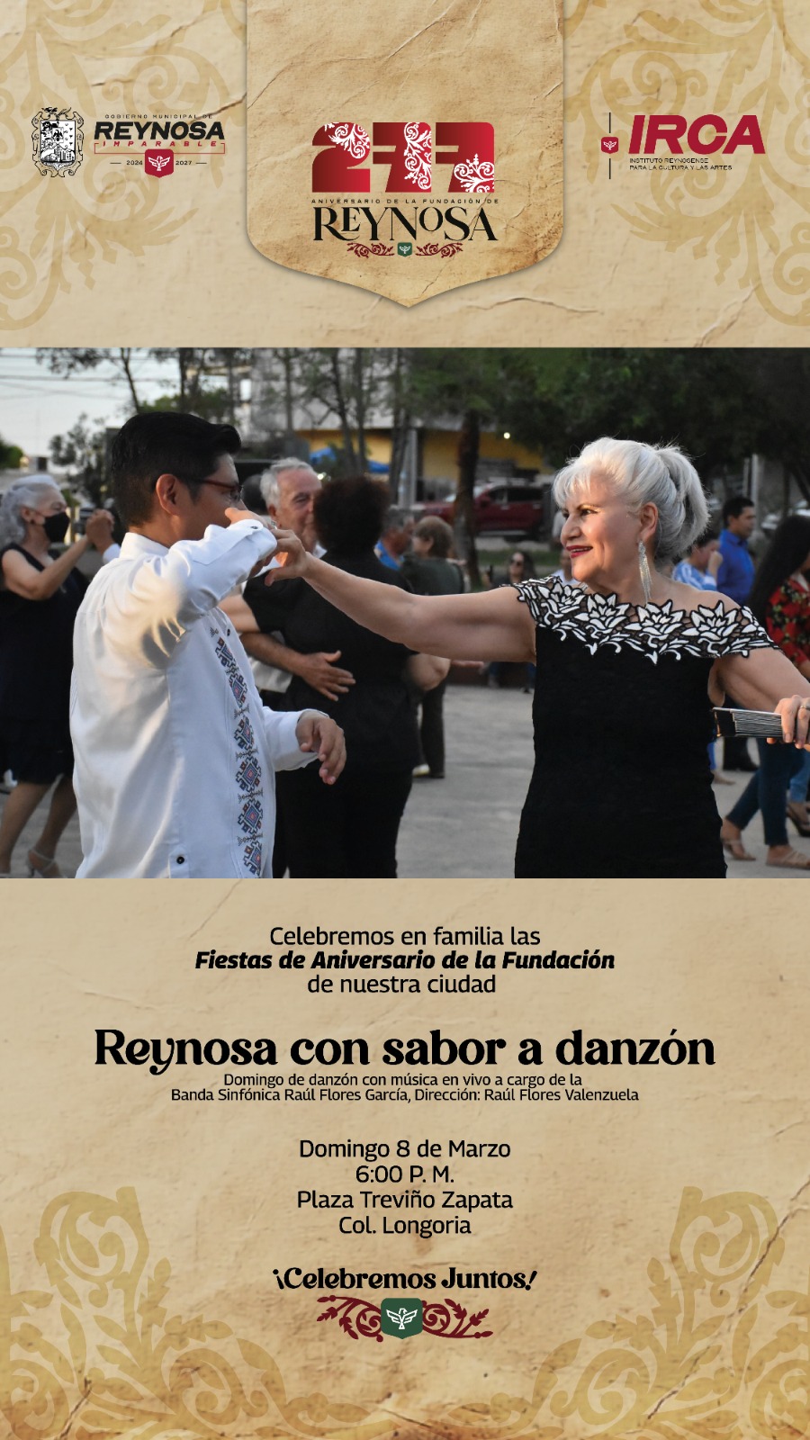Festeja Gobierno de Carlos Peña Ortiz aniversario de la ciudad con danzón